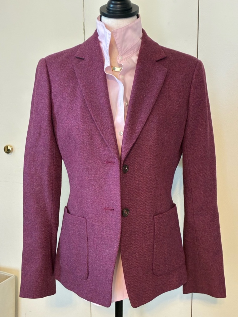 Brooks Brothers Women’s Tailored Plum Herringbone Blazer